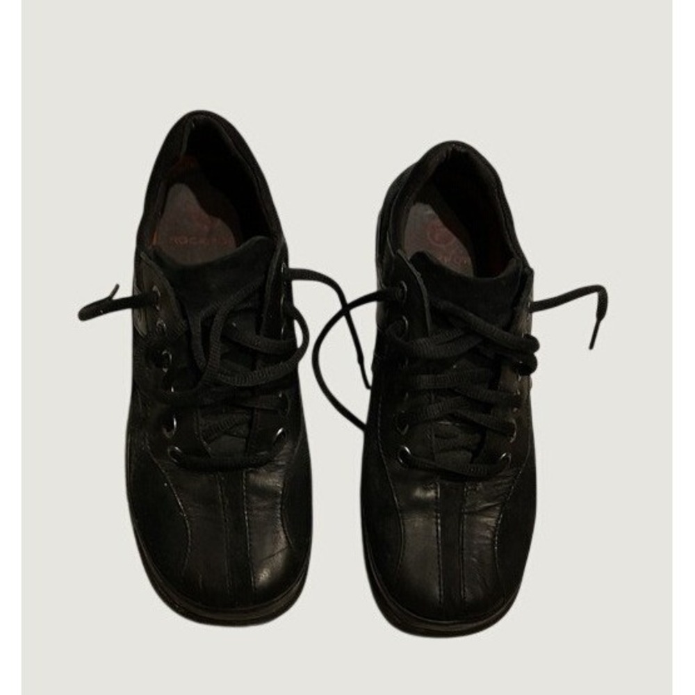Rockport Walking Shoes Womens 6.5 Black Good Leather Lace Up APW20721